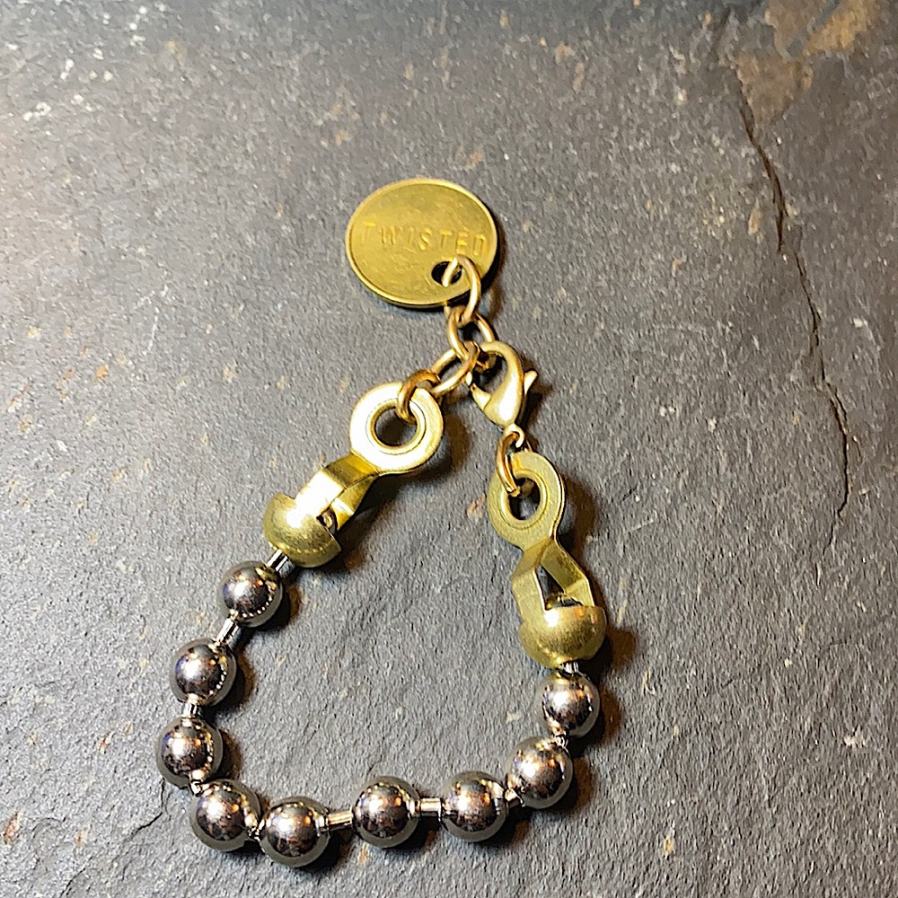 COPY - Twisted Silver Bracelet. Coin engraved Twisted